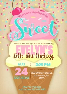 KID05 - Ice Cream Invitation: KID05 - Ice Cream Party