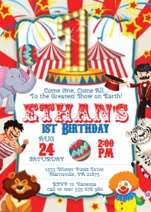 KID07 - Circus Invitation design preview