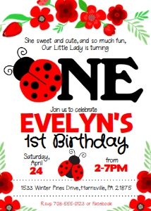 KID10 - Ladybug Invitation design preview