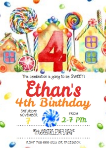 KID21 - Candyland Invitation - 4th: KID21 - Candyland