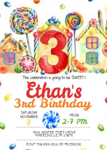 KID21 - Candyland Invitation 3rd: KID21 - Candyland