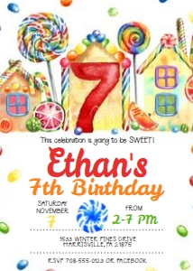 KID21 - Candyland Invitation 7th: KID21 - Candyland