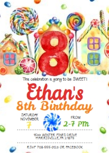 KID21 - Candyland Invitation 8th: KID21 - Candyland
