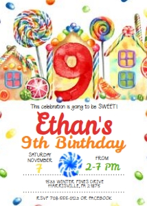 KID21 - Candyland Invitation 9th: KID21 - Candyland