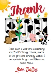 KID17 - Farm Thank You Note: KID17 - ThankYou