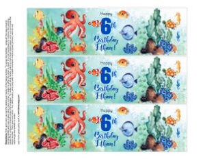 KID12 - Under the Sea Water Bottle Label design preview