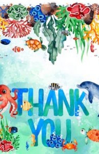 KID12 - Under the Sea Thank You Card, Folded, Single: KID12 - Thank You Card Folded