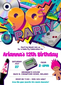 KID60 - 90s Party Invitation design preview
