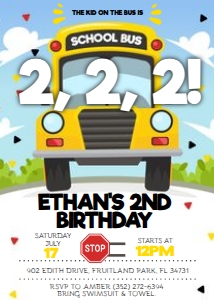 KID47 - School Bus Invitation design preview