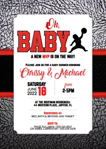 BAB38 - Jordan Baby Shower- Red: BAB38  - Jordan Baby Shower