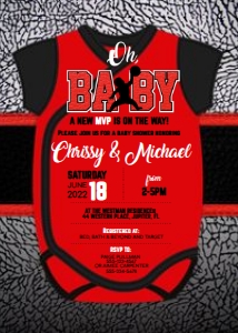 BAB38 - Jordan Baby Shower w/ Onesie: BAB38 - Jordan Baby Shower w/ Onesie