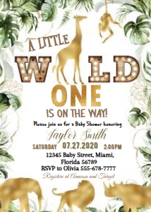 07. Jungle Invitation Baby Shower: 07. Jungle Safari baby shower invite