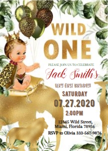 08.l. 1st birthday, boy, wild design preview