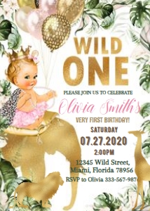 08.l. safari, wild one, girl, birthday design preview