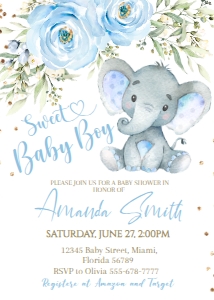 07.l.boy, elephant, baby shower design preview
