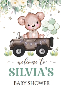 012.l. 3 size welcome sign, bear design preview