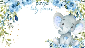 01.l.zoom background baby shower, boy elephant design preview