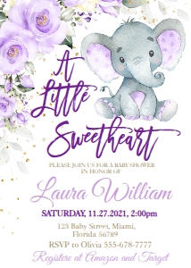 07.d. elephant, lavend,baby showet design preview
