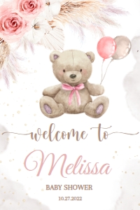BEAR#BB#WELCOME#boho girl 24x36: BEAR#BB#WELCOME#GIRL#