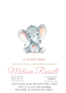 ELEPHANT#1#FF#babyshower#pink#: ELEPHANT#1#FF#babyshower#pink#