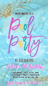 EVITE#POOL PARTY# design preview