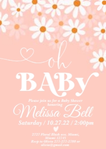 SET BABY DAISY#8V#baby shower#invite# design preview