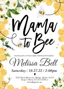 BEE 1B baby shower invitation design preview