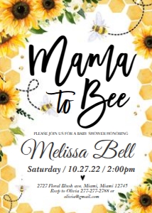 BEE 2B baby shower invitation design preview