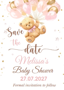 BEAR GIRL SAVE THE DATE# design preview