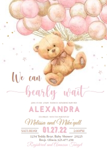 BEAR GIRL 2 #BB#babyshowerinvitation# * design preview