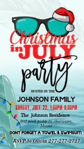 EVITE Christmas In July Party design preview