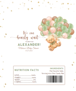 BEAR GR 2 BEAR#BB#candy bar wrapper5.267 x 6.25 in design preview