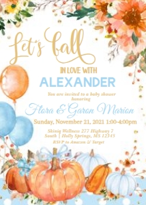 PUMPKIN 5 boy invitation design preview