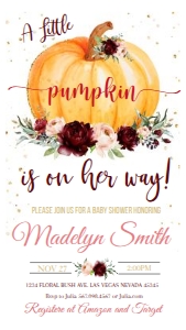 EVITE 7 pumpkin#baby shower# * design preview
