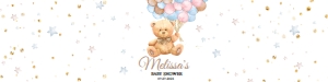 BEAR PINK BLUE Water bottle label design preview