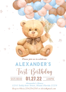 BIRTHDAY BEAR blue 2a design preview