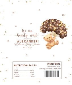 BEAR#BB BROWN 1 candy bar wrap design preview