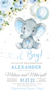 EVITE EL# EL 3 boy babyshower design preview