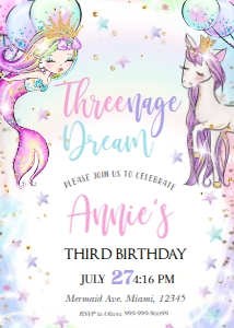 MERMAID UNICORN#CC invitation: MERMAID UNICORN#CC invitation *