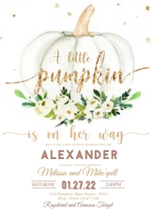 PUMPKIN 7 (EE) babyshower invit design preview