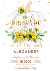 PUMPKIN 6 (EE) babyshower invit design preview