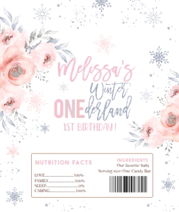 Winter ONEDERLAND 4 candy bar wrapper5.267 x 6.25 in design preview