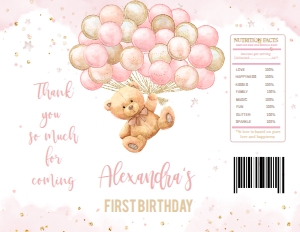 BIRTHDAY BAG BEAR GIRL 2 Chip bag 11x8,5 design preview