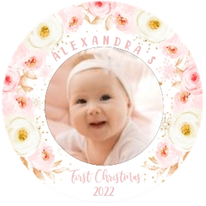 PHOTO ROSE 2 ornament 3.5X3.5: PHOTO ROSE 2 ornament 3.5X3.5