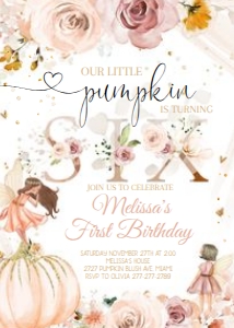 BIRTHDAY SIX PUMPKIN 3 fairy invitation design preview