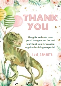 DINO GIRL THANK YOU 1 T REX 27 design preview