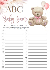 BOHO BEAR GAMES 1ABC: BOHO BEAR GIRL EVITE SET SET BLBLBL