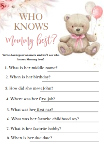 BOHO BEAR GAMES 8 KNOWS: BOHO BEAR GIRL EVITE SET SET BLBLBL