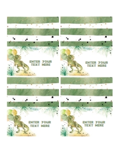 DINO T REX BOY food labels design preview