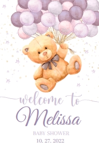 PURPL BEAR WELCOME#NBALLOONS#24x36 design preview